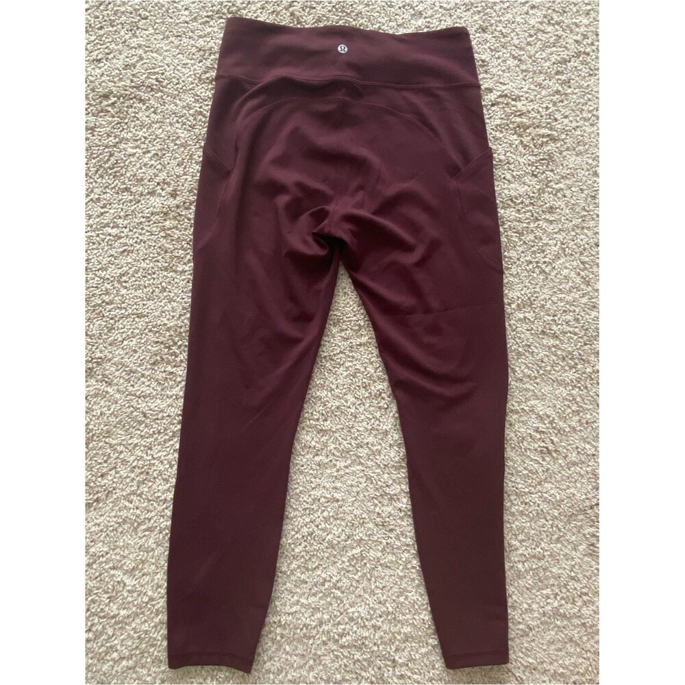 Lululemon Invigorate High-Rise Tight Workout Leggings 8 Medium Maroon Burgundy - Picture 6 of 9